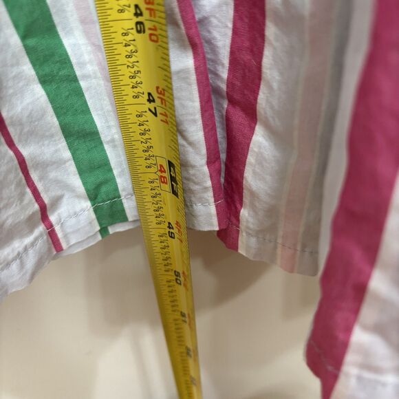 Crown & Ivy Striped Tiered Midi Dress 2X White Pink Smocked Cottage Peasant - Picture 6 of 11